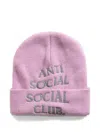 Anti Social Social Club Logo-embroidered Beanie In Purple