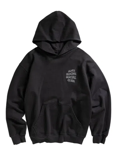 Anti Social Social Club Logo-embroidered Hoodie In Black