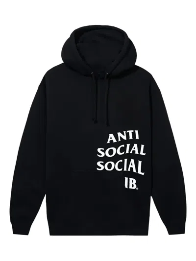 Anti Social Social Club Logo-print Cotton Hoodie In Black