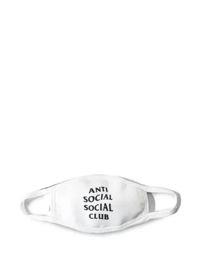 Anti Social Social Club Logo-print Face Mask In Silver