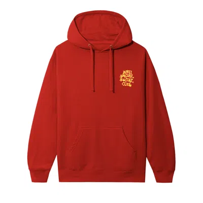 Pre-owned Anti Social Social Club Low Brow Premium Hoodie 'red'