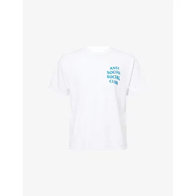 Anti Social Social Club Mens Mind Games Glitter Short-sleeve Cotton-jersey T-shirt White