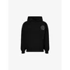 Anti Social Social Club Mens Kkotch Flower-print Relaxed-fit Cotton-jersey Hoody Black