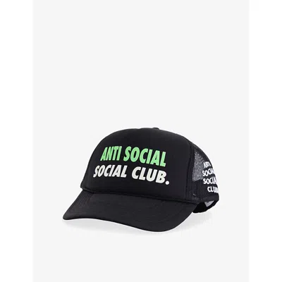 Anti Social Social Club Mens Black Spell Out Woven Trucker Cap