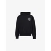 Anti Social Social Club Mens Kkotch Flower-print Relaxed-fit Cotton-jersey Hoody Black In Black