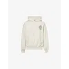 Anti Social Social Club Mens Kkotch Flower-print Relaxed-fit Cotton-jersey Hoody Heather Grey