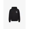 Anti Social Social Club Mens Kkotch Flower-print Relaxed-fit Cotton-jersey Hoody Black In Black