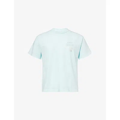 Anti Social Social Club Mens Sky Blue Get Weird Foil-print Short-sleeve Cotton-jersey T-shirt Xl