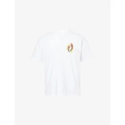 Anti Social Social Club Mens White Printed Crewneck Cotton-jersey T-shirt