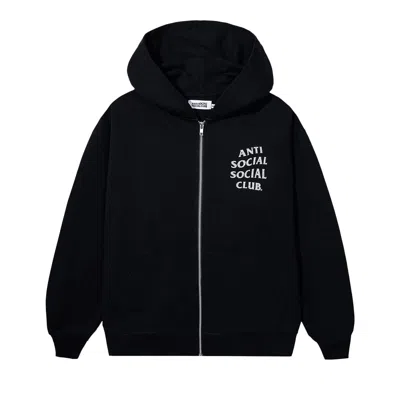 Pre-owned Anti Social Social Club Mind Game Glitter Zip-hoodie 'black' | Men's Size Xl