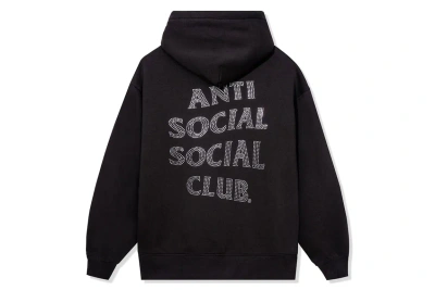 Pre-owned Anti Social Social Club Mind Game Nailhead Premium Heavyweight Hoodie Coal