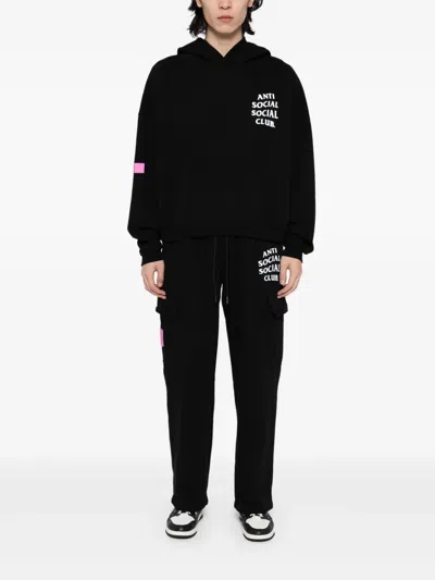 Anti Social Social Club Mind Games Cargo Sweatpants In Black