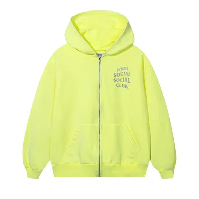 Pre-owned Anti Social Social Club Mind Games Glitter Hoodie 'neon Yellow' | Men's Size Xl