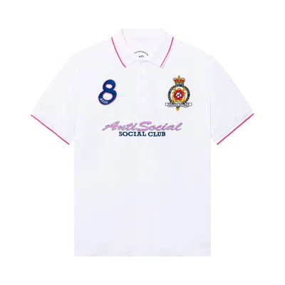 Pre-owned Anti Social Social Club Monegasque Polo Shirt 'white' | Men's Size L