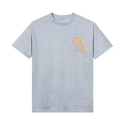 Pre-owned Anti Social Social Club Neon Lights And A Lot Of Rain Tee 'grey'