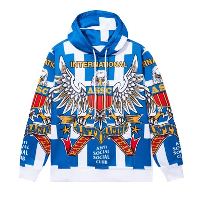 Pre-owned Anti Social Social Club Overanxious Hoodie 'white/blue' In Multi-color