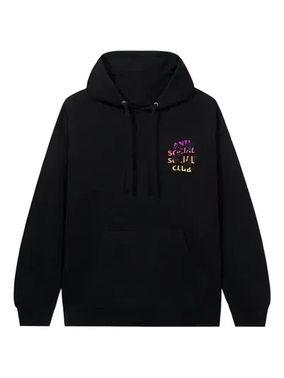Anti Social Social Club Rose-embellished Bat Hoodie In Black