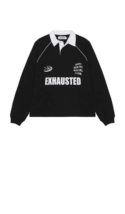 Anti Social Social Club Rugby Polo In Black