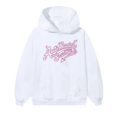 Pre-owned Anti Social Social Club Script Club Hoodie 'white' | Men's Size Xl
