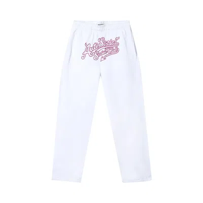 Pre-owned Anti Social Social Club Script Club Sweatpants 'white' | Men's Size S