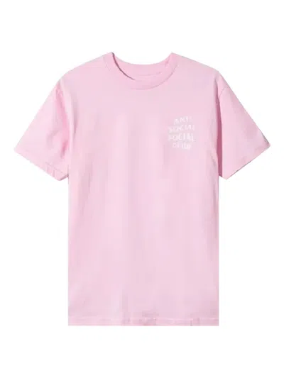 Anti Social Social Club Short-sleeve Crew-neck T-shirt In Pink