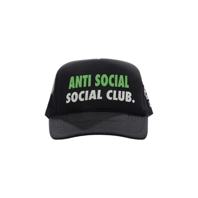 Pre-owned Anti Social Social Club Spell Out Trucker Cap 'black' | Men's Size Onesize