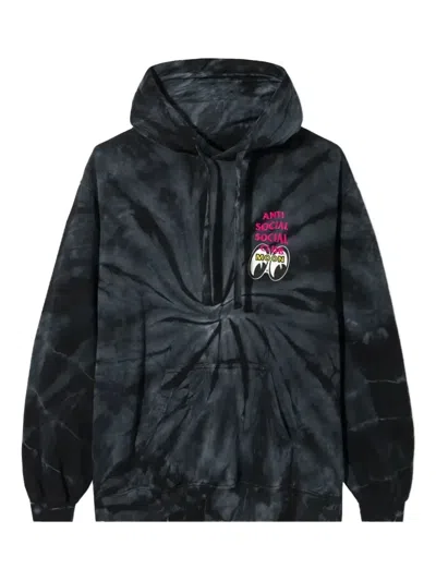 Anti Social Social Club Stacked Tie Dye Hoodie In Black
