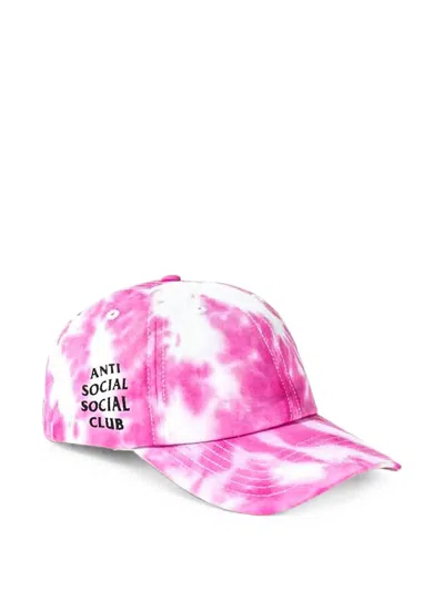 Anti Social Social Club Tie-dye Logo-print Baseball Cap In Pink