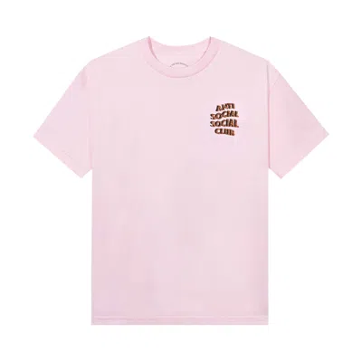Pre-owned Anti Social Social Club White Picket Fence Tee 'pink'