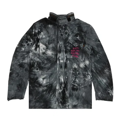 Pre-owned Anti Social Social Club X Alpha Industries M65 Jacket 'tie Dye Black'