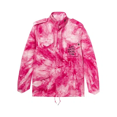Pre-owned Anti Social Social Club X Alpha Industries M65 Jacket 'tie Dye Pink'