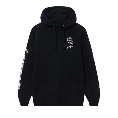 Pre-owned Anti Social Social Club X Alpine Stars Track Hoodie 'black' | Men's Size M