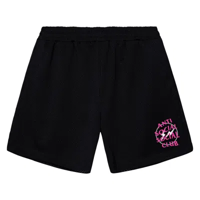 Pre-owned Anti Social Social Club X Fragment Design Half Tone Logo Short 'black/pink'