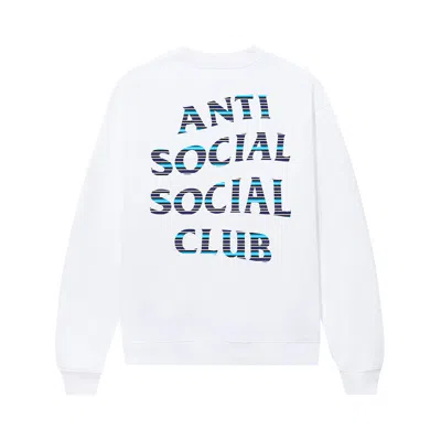Pre-owned Anti Social Social Club X Fragment Design Logo Crewneck 'white/blue' | Men's Size L