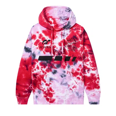 Pre-owned Anti Social Social Club X Gran Turismo Dye Hoodie 'red' | Men's Size Xxl