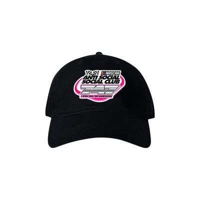 Pre-owned Anti Social Social Club X Nascar 747 Cotton Dad Cap 'black' | Men's Size Onesize