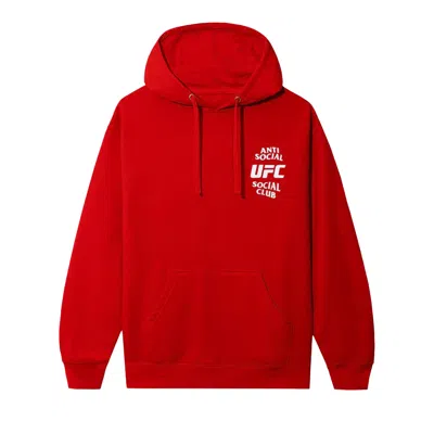 Pre-owned Anti Social Social Club X Ufc Self-titled Hoodie 'red' | Men's Size S