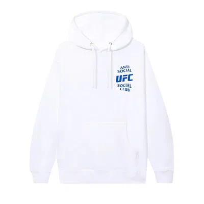 Pre-owned Anti Social Social Club X Ufc Self-titled Hoodie 'white' | Men's Size Xl