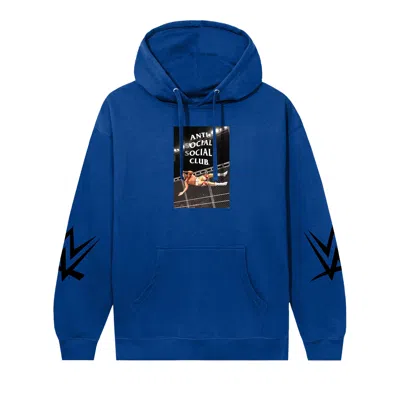 Pre-owned Anti Social Social Club X Wwe American Nightmare Hoodie 'royal' | Blue | Men's Size Xl