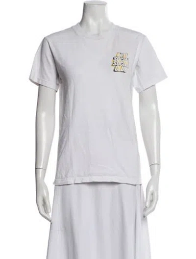 Pre-owned Anti Socialsocial Club Logo Graphic Print T-shirt In White