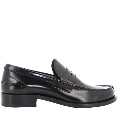 Pre-owned Antica Cuoieria A24us Men's Moccasins 14566-s-g04 Gloss Black