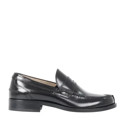 Antica Cuoieria Gloss Moccasins In Black