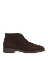 Antica Cuoieria Man Ankle Boots Chocolate Brown Size 8 Leather In Multi