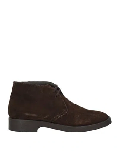 Antica Cuoieria Man Ankle Boots Dark Brown Size 7 Leather
