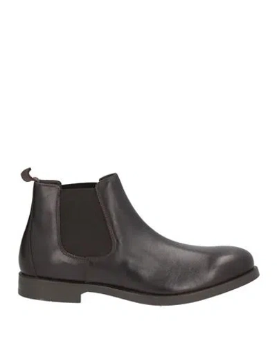 Antica Cuoieria Man Ankle Boots Dark Brown Size 8 Leather