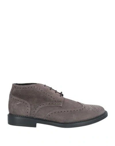 Antica Cuoieria Man Ankle Boots Lead Size 6 Leather In Gray