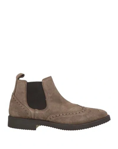 Antica Cuoieria Man Ankle Boots Light Brown Size 12 Leather In Gray