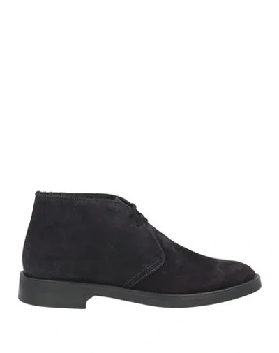 Antica Cuoieria Man Ankle Boots Midnight Blue Size 9 Leather In Multi