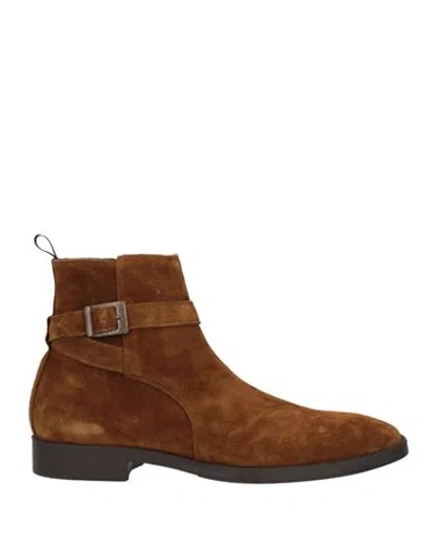 Antica Cuoieria Man Ankle Boots Tan Size 7 Leather In Brown
