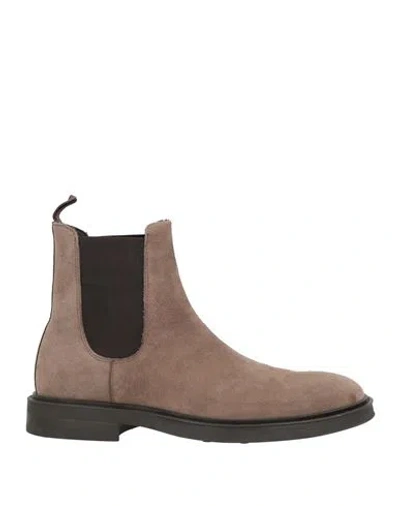 Antica Cuoieria Man Ankle Boots Taupe Size 9 Leather In Gray